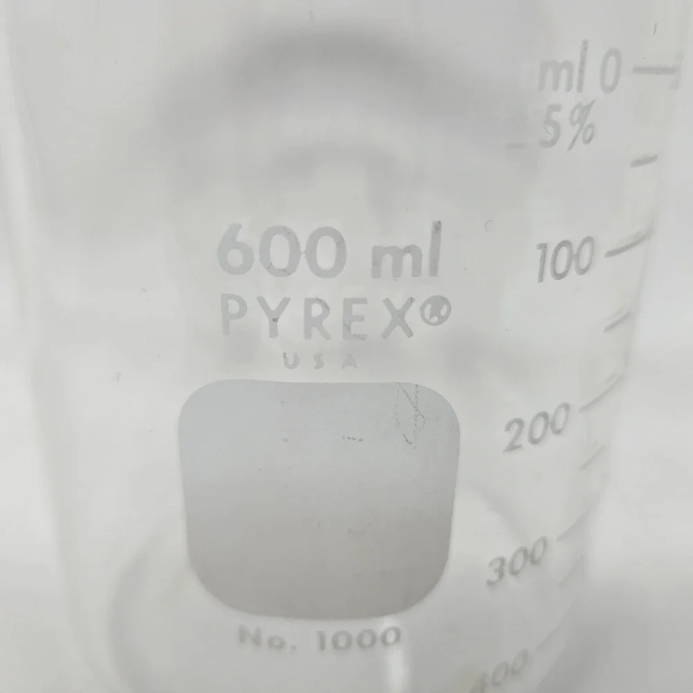 600ml Pyrex Glass Beaker Heavy Duty 2.5 Cups No. 1000 Clear Vintage Pyrex